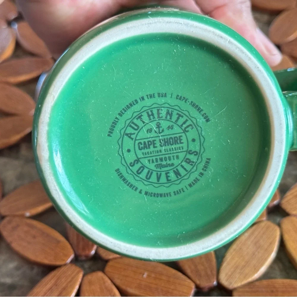 Cape‎ Shore Green Etched Moose 15 Ounce Coffee Tea Mug Cup